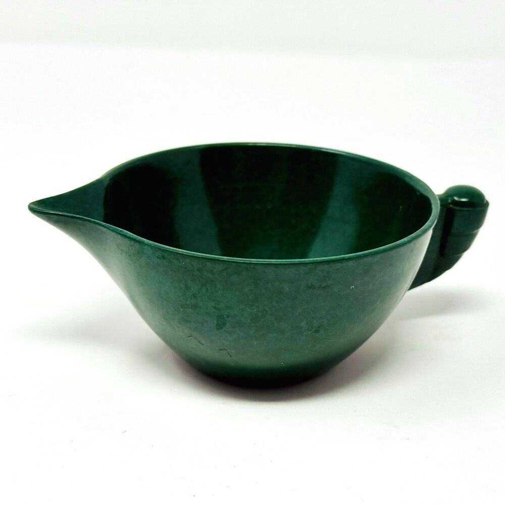 Vtg Color Flyte Creamer and Sugar Set & Juice Cup Branchell Forest Green Melmac - Picture 8 of 11